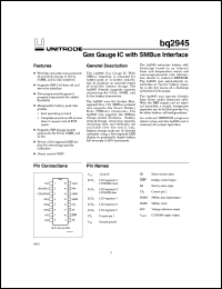 datasheet for BQ2945SN-C307 by Texas Instruments