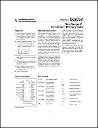 datasheet for BQ2052SN-A515TR by Texas Instruments