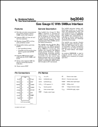 datasheet for BQ2040SN-C408 by Texas Instruments