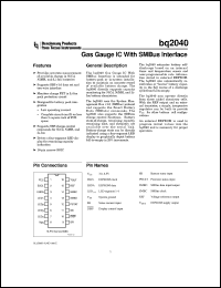datasheet for BQ2040SN-C408TR by Texas Instruments