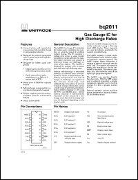 datasheet for BQ2011SN-D118 by Texas Instruments