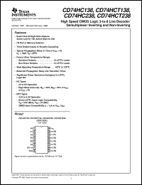 datasheet for CD54HC138F3A by Texas Instruments