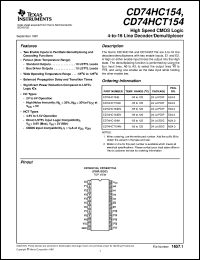 datasheet for CD54HC154F3A by Texas Instruments