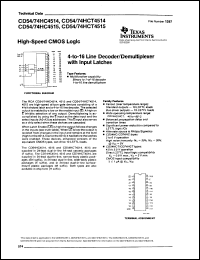 datasheet for CD54HC4514F3A by Texas Instruments