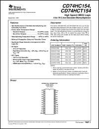 datasheet for CD74HC154EN by Texas Instruments