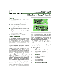 datasheet for BQ2150HB-KT by Texas Instruments