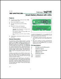 datasheet for BQ2145B-KT by Texas Instruments