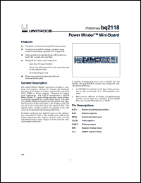 datasheet for BQ2118B-KT by Texas Instruments