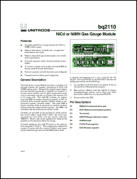 datasheet for BQ2110B-009 by Texas Instruments