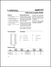 datasheet for BQ4013YMA-120 by Texas Instruments