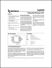 datasheet for BQ2502MA by Texas Instruments