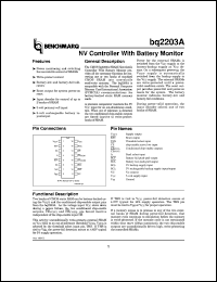 datasheet for BQ2203APN by Texas Instruments