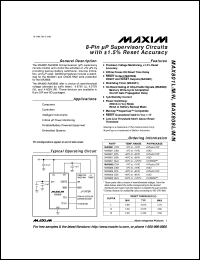 datasheet for MAX6315US50D1-T by Maxim Integrated Producs