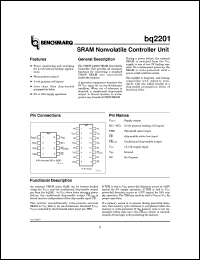 datasheet for BQ2201PN by Texas Instruments