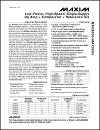 datasheet for MAX922CSA by Maxim Integrated Producs