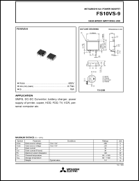 datasheet for FS10VS-9 by Mitsubishi Electric Corporation, Semiconductor Group