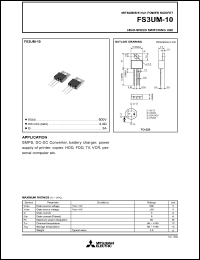 datasheet for FS3UM-10 by Mitsubishi Electric Corporation, Semiconductor Group