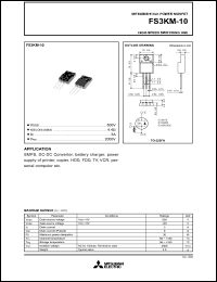 datasheet for FS3KM-10 by Mitsubishi Electric Corporation, Semiconductor Group