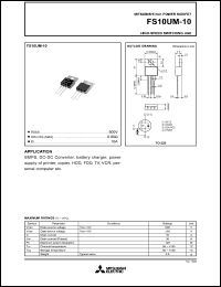 datasheet for FS10UM-10 by Mitsubishi Electric Corporation, Semiconductor Group