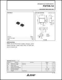 datasheet for FS7VS-12 by Mitsubishi Electric Corporation, Semiconductor Group