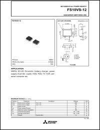 datasheet for FS10VS-12 by Mitsubishi Electric Corporation, Semiconductor Group