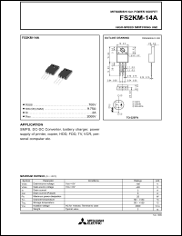 datasheet for FS2KM-14A by Mitsubishi Electric Corporation, Semiconductor Group