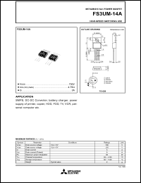 datasheet for FS3UM-14A by Mitsubishi Electric Corporation, Semiconductor Group