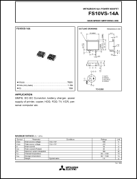 datasheet for FS10VS-14A by Mitsubishi Electric Corporation, Semiconductor Group