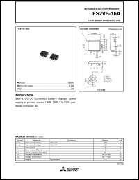 datasheet for FS2VS-16A by Mitsubishi Electric Corporation, Semiconductor Group