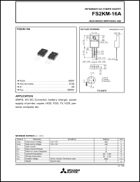 datasheet for FS2KM-16A by Mitsubishi Electric Corporation, Semiconductor Group