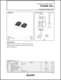 datasheet for FS5SM-16A by Mitsubishi Electric Corporation, Semiconductor Group