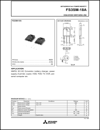 datasheet for FS3SM-18A by Mitsubishi Electric Corporation, Semiconductor Group