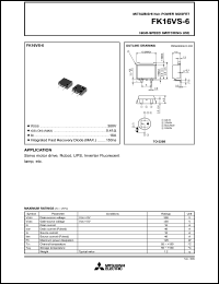 datasheet for FK16VS-6 by Mitsubishi Electric Corporation, Semiconductor Group