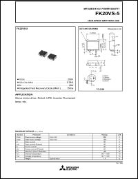 datasheet for FK20VS-5 by Mitsubishi Electric Corporation, Semiconductor Group