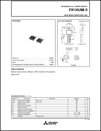 datasheet for FK16UM-5 by Mitsubishi Electric Corporation, Semiconductor Group
