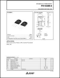datasheet for FK16SM-6 by Mitsubishi Electric Corporation, Semiconductor Group