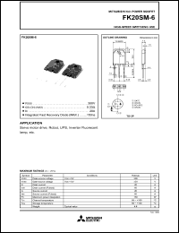 datasheet for FK20SM-6 by Mitsubishi Electric Corporation, Semiconductor Group
