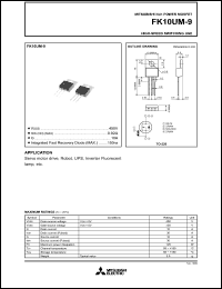 datasheet for FK10UM-9 by Mitsubishi Electric Corporation, Semiconductor Group