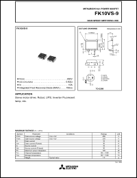 datasheet for FK10VS-9 by Mitsubishi Electric Corporation, Semiconductor Group