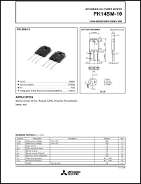 datasheet for FK14SM-10 by Mitsubishi Electric Corporation, Semiconductor Group