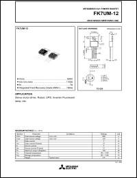 datasheet for FK7UM-12 by Mitsubishi Electric Corporation, Semiconductor Group