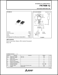 datasheet for FK7KM-12 by Mitsubishi Electric Corporation, Semiconductor Group