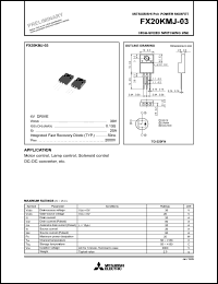 datasheet for FX20KMJ-03 by Mitsubishi Electric Corporation, Semiconductor Group