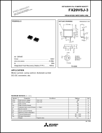 datasheet for FX20VSJ-3 by Mitsubishi Electric Corporation, Semiconductor Group