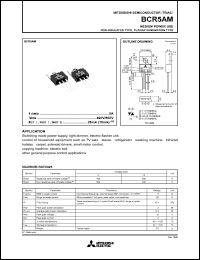 datasheet for BCR5AM by Mitsubishi Electric Corporation, Semiconductor Group