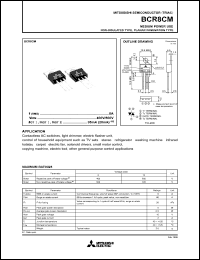 datasheet for BCR8CM by Mitsubishi Electric Corporation, Semiconductor Group