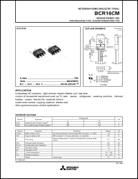 datasheet for BCR16CM by Mitsubishi Electric Corporation, Semiconductor Group