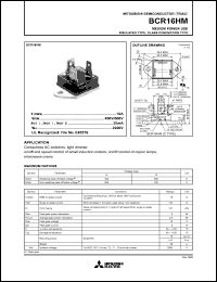 datasheet for BCR16HM by Mitsubishi Electric Corporation, Semiconductor Group