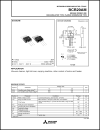 datasheet for BCR20AM by Mitsubishi Electric Corporation, Semiconductor Group
