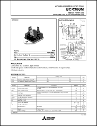 datasheet for BCR30GM by Mitsubishi Electric Corporation, Semiconductor Group